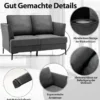 Modernes Sofa für 2 Personen Gepolstertes Zweiersofa 141 x 80 x 72 cm Grau