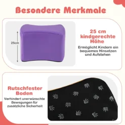 Modulare Hocker für Kinder 6 Schmetterlingshocker mit abnehmbarem Bezug aus Kunstleder Bunt