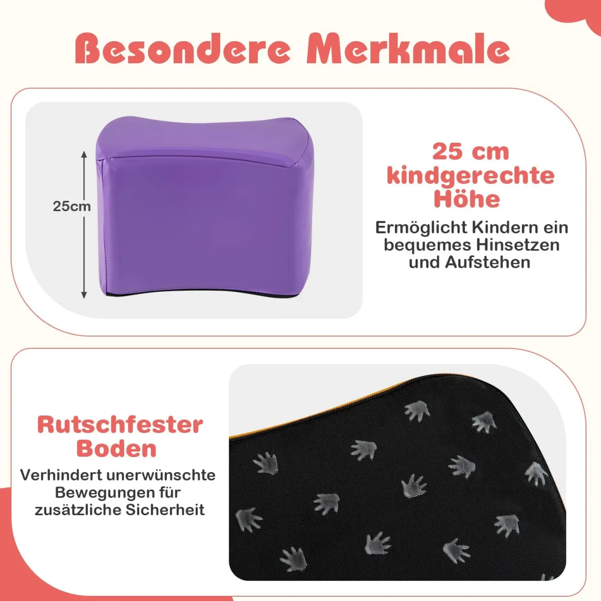 Modulare Hocker für Kinder 6 Schmetterlingshocker mit abnehmbarem Bezug aus Kunstleder Bunt
