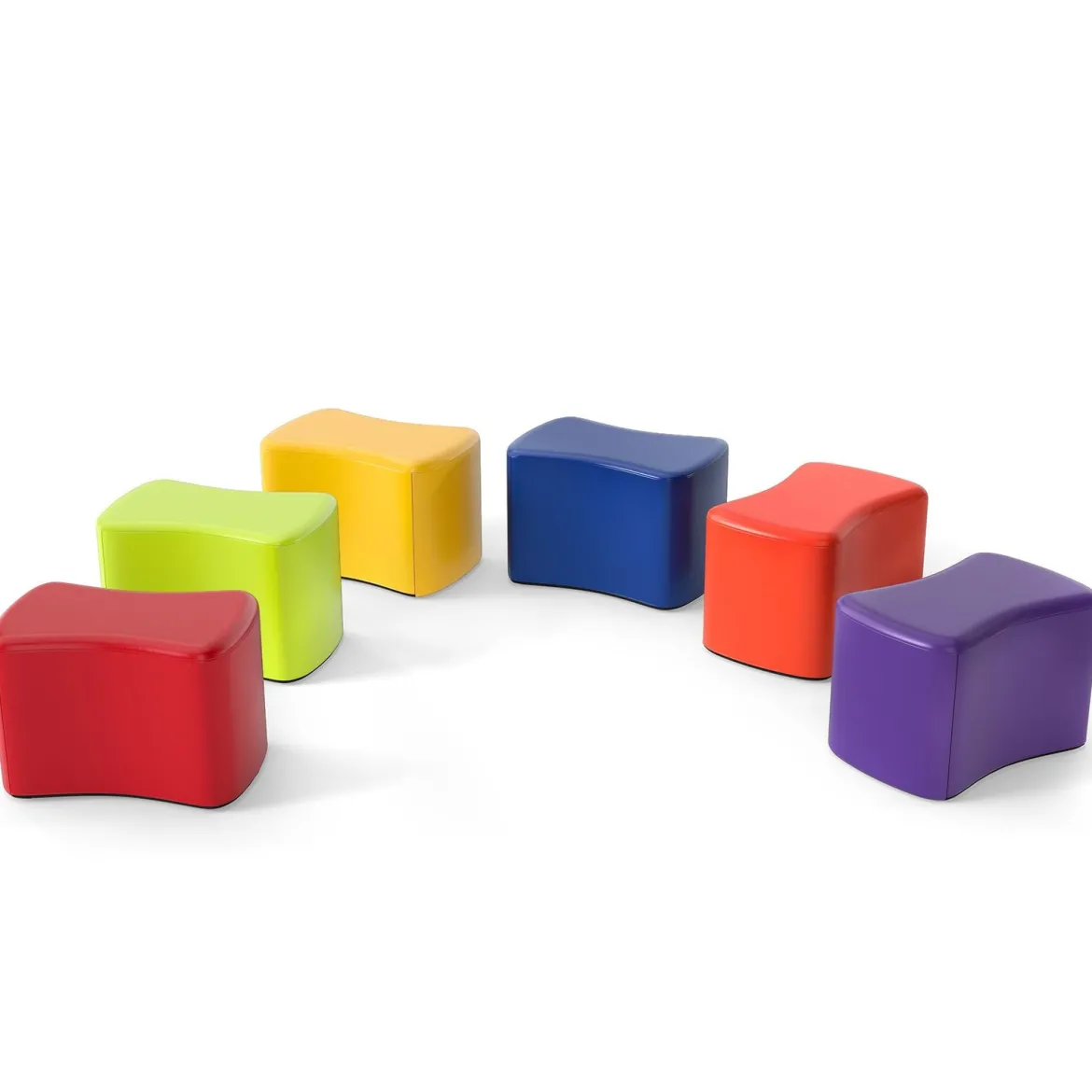 Modulare Hocker für Kinder 6 Schmetterlingshocker mit abnehmbarem Bezug aus Kunstleder Bunt