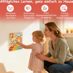 Montessori Holzspielzeug für Kleinkinder Pädagogische Lernuhr Täglicher Kinderkalender