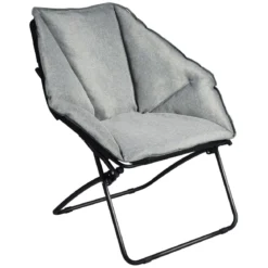 Moon Chair Gepolsterte Klappstuhl Campingstuhl Mondstuhl faltbar Klappsessel 85 x 78 x 87 cm Grau