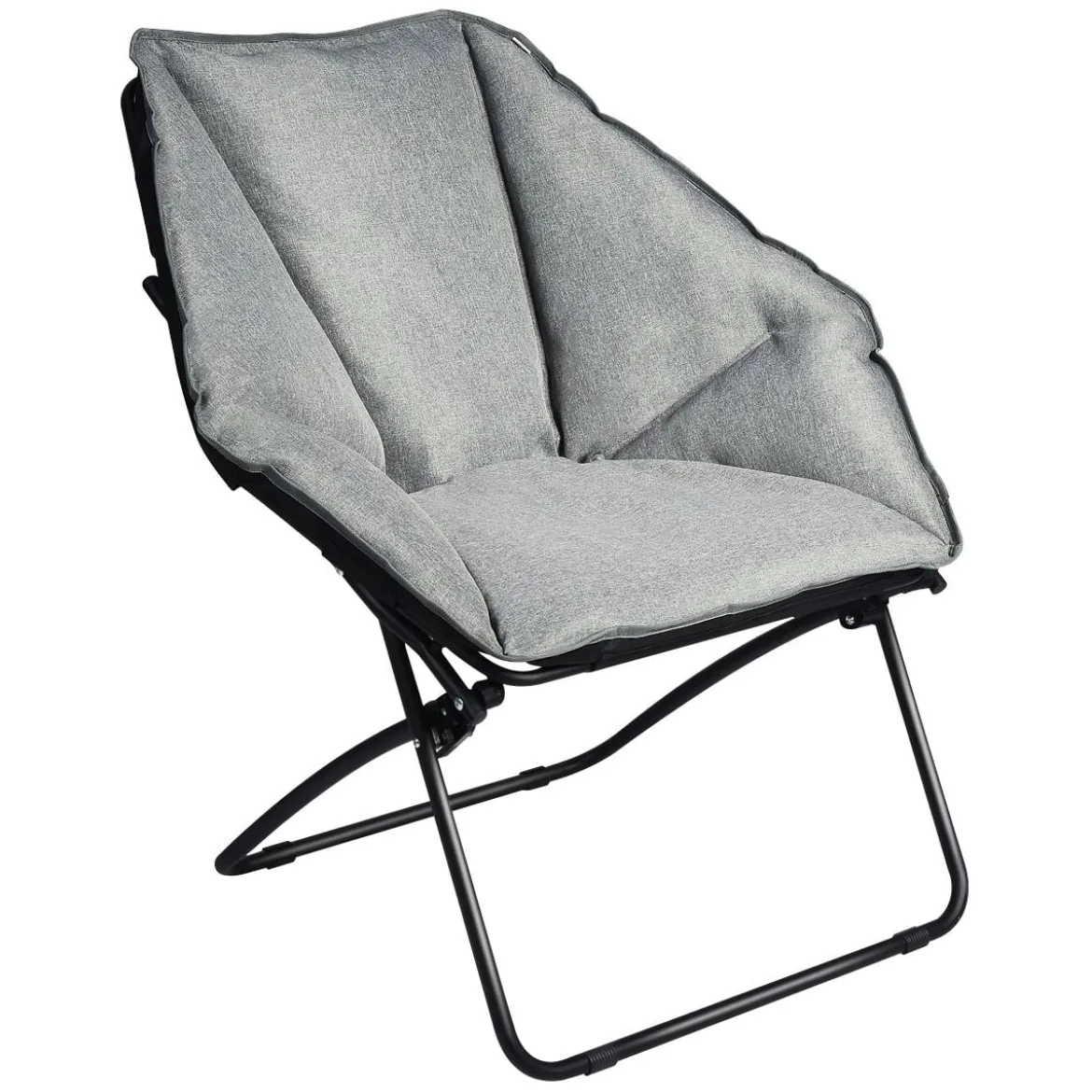 Moon Chair Gepolsterte Klappstuhl Campingstuhl Mondstuhl faltbar Klappsessel 85 x 78 x 87 cm Grau