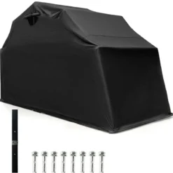 Motorrad Abdeckplane aus Oxford-Stoff mit Metallrahmen Wasserdicht Winterfest 345 x 137 x 190 cm