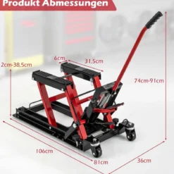 Motorrad Hebebühne bis zu 680kg 3-stufig Höhenverstellbarer Hydraulischer Motorradheber