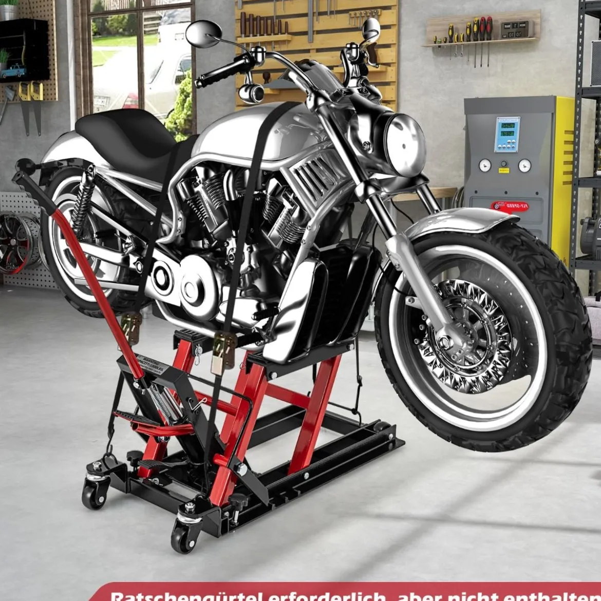 Motorrad Hebebühne bis zu 680kg 3-stufig Höhenverstellbarer Hydraulischer Motorradheber