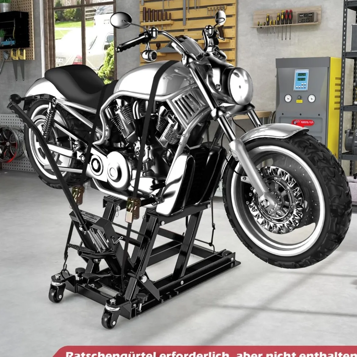 Motorrad Hebebühne bis zu 680kg 3-stufig Höhenverstellbarer Hydraulischer Motorradheber