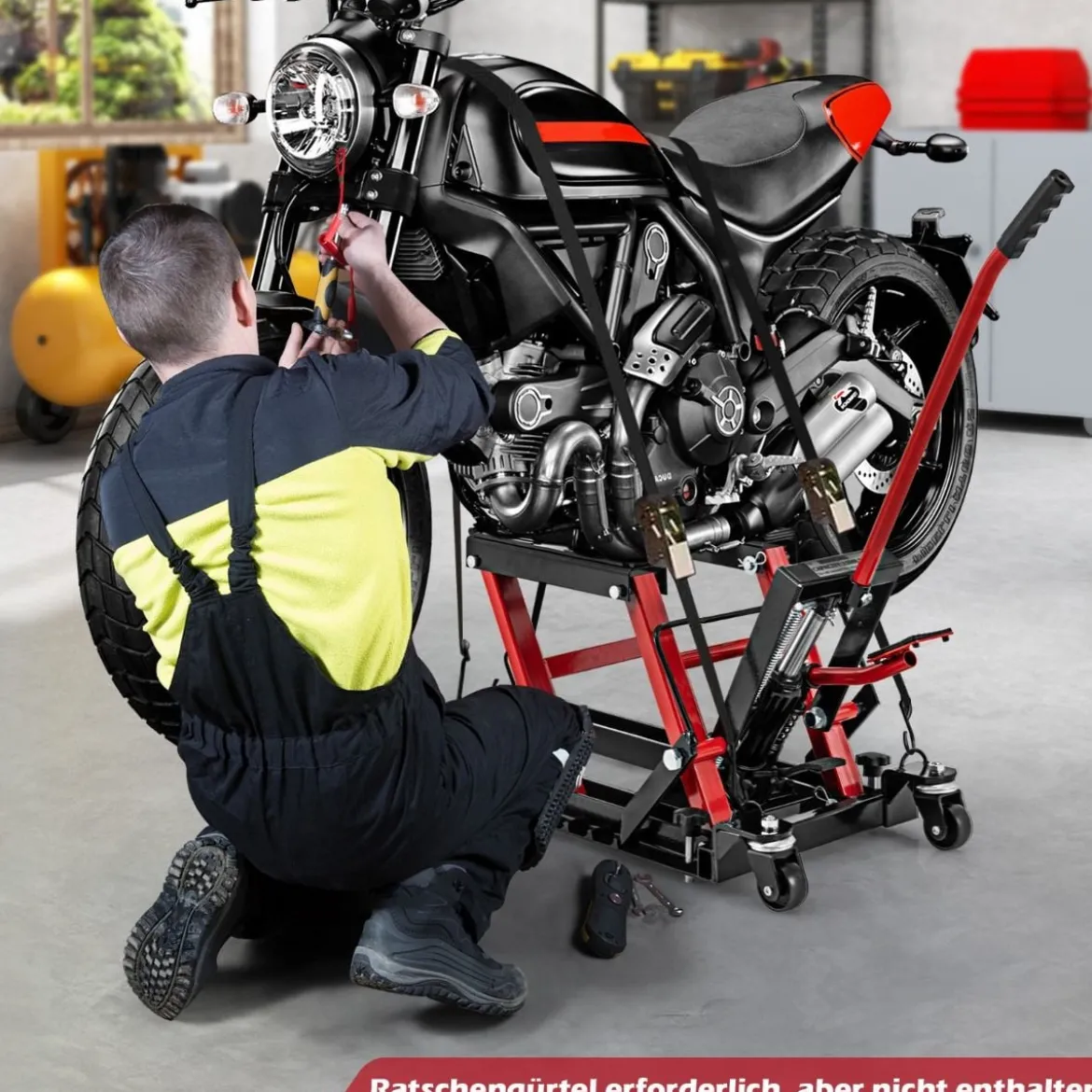 Motorrad Hebebühne bis zu 680kg 3-stufig Höhenverstellbarer Hydraulischer Motorradheber
