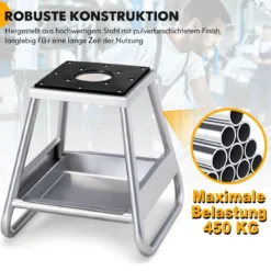 Motorradständer hochbelastbarer Metallständer mit rutschfester Oberfläche Silber