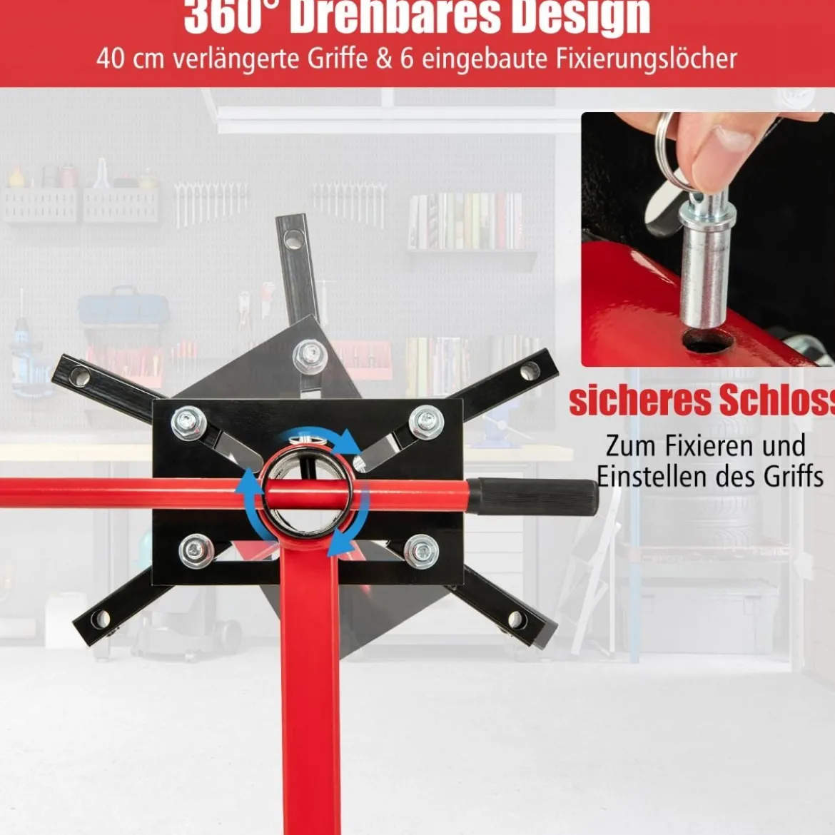 Motorständer 680 kg Motorheber 360° drehbar mit 4 verstellbaren Armen Motorhalter für Garagen