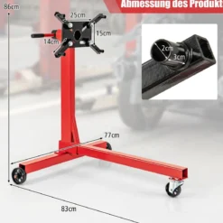 Motorständer 340 kg Motorheber 360° drehbar mit 4 verstellbaren Armen Motorhalter für Garagen