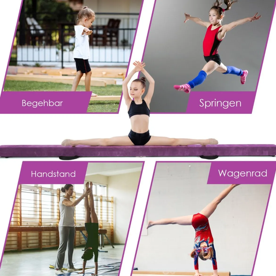 2,1M Schwebebalken Gymnastik Training Zusammenfaltbar Strapazierfähig Fitness