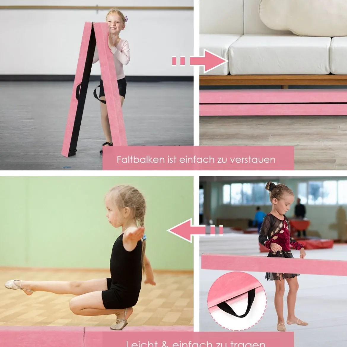 2,1M Schwebebalken Gymnastik Training Zusammenfaltbar Strapazierfähig Fitness