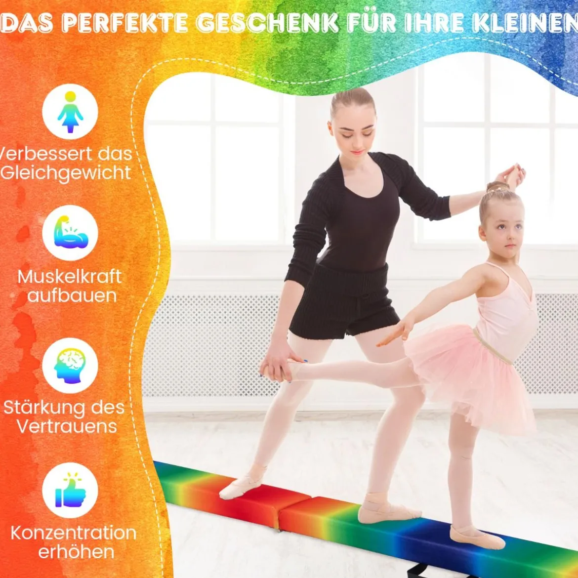 2,1M Schwebebalken Gymnastik Training Zusammenfaltbar Strapazierfähig Fitness