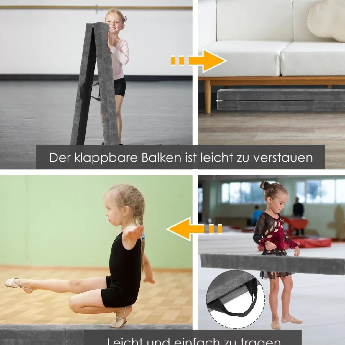 2,1M Schwebebalken Gymnastik Training Zusammenfaltbar Strapazierfähig Fitness