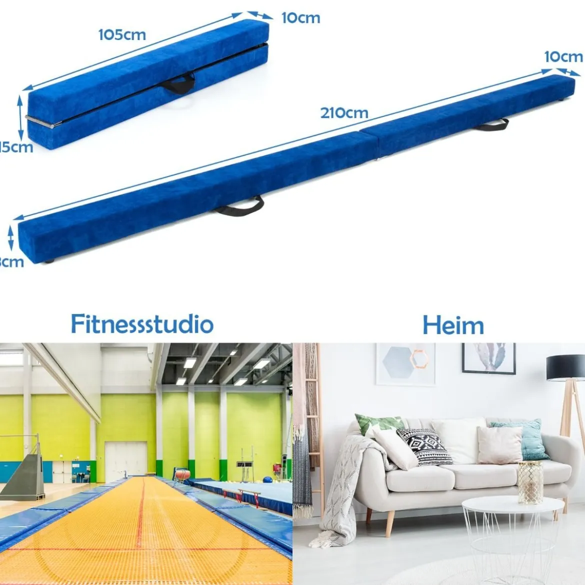 2,1M Schwebebalken Gymnastik Training Zusammenfaltbar Strapazierfähig Fitness