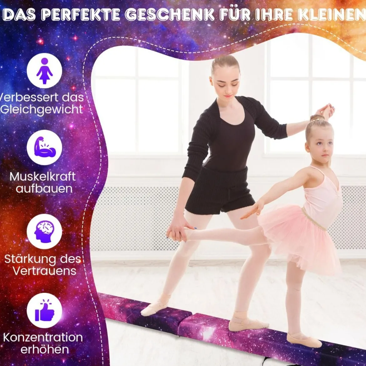 2,1M Schwebebalken Gymnastik Training Zusammenfaltbar Strapazierfähig Fitness