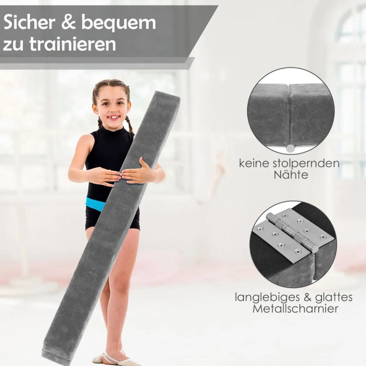 2,1M Schwebebalken Gymnastik Training Zusammenfaltbar Strapazierfähig Fitness