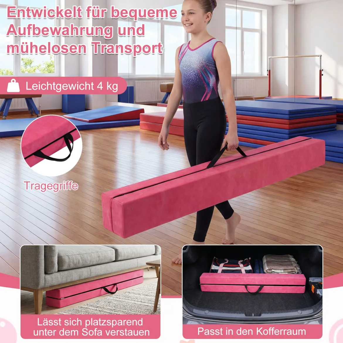 2,1M Schwebebalken Gymnastik Training Zusammenfaltbar Strapazierfähig Fitness