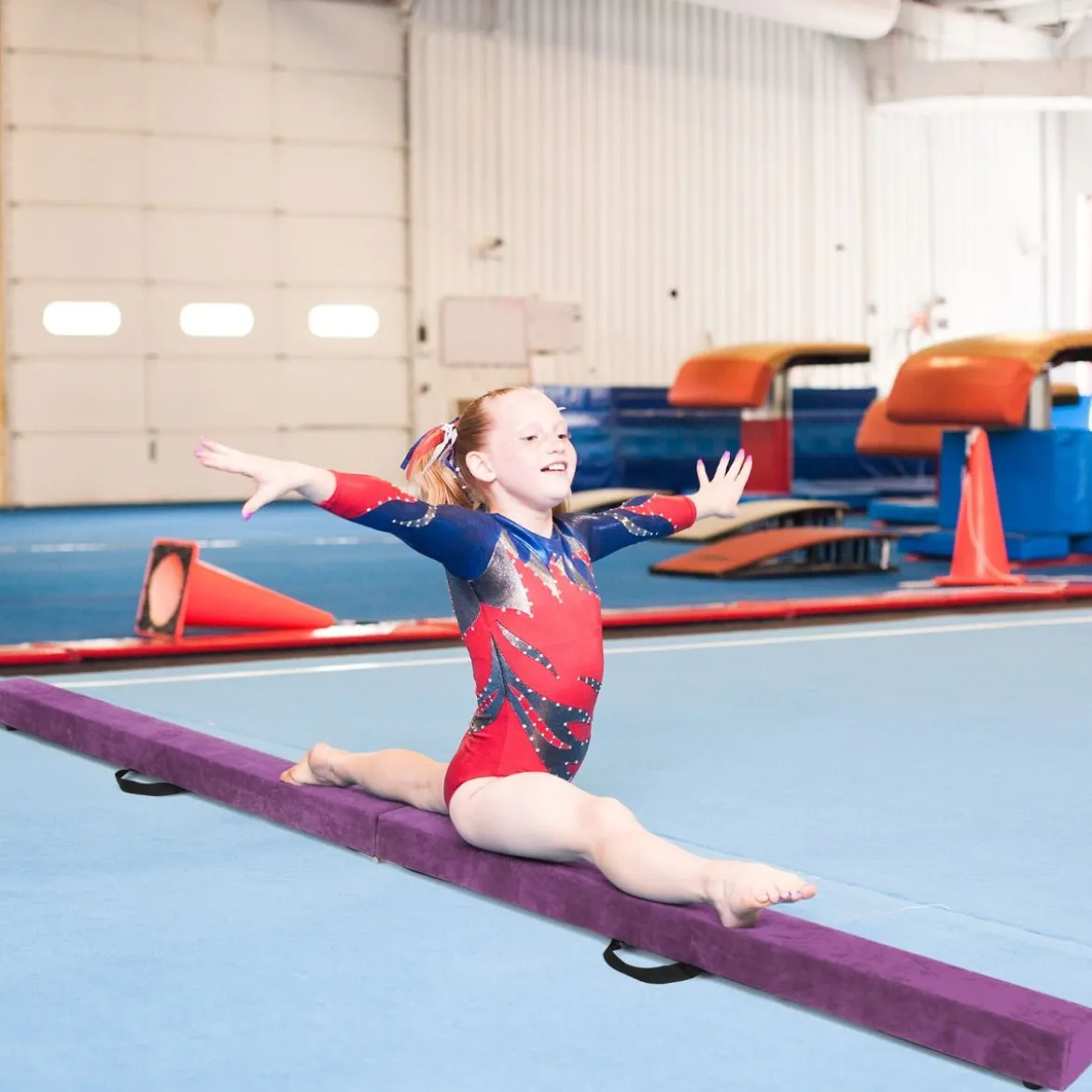 2,1M Schwebebalken Gymnastik Training Zusammenfaltbar Strapazierfähig Fitness
