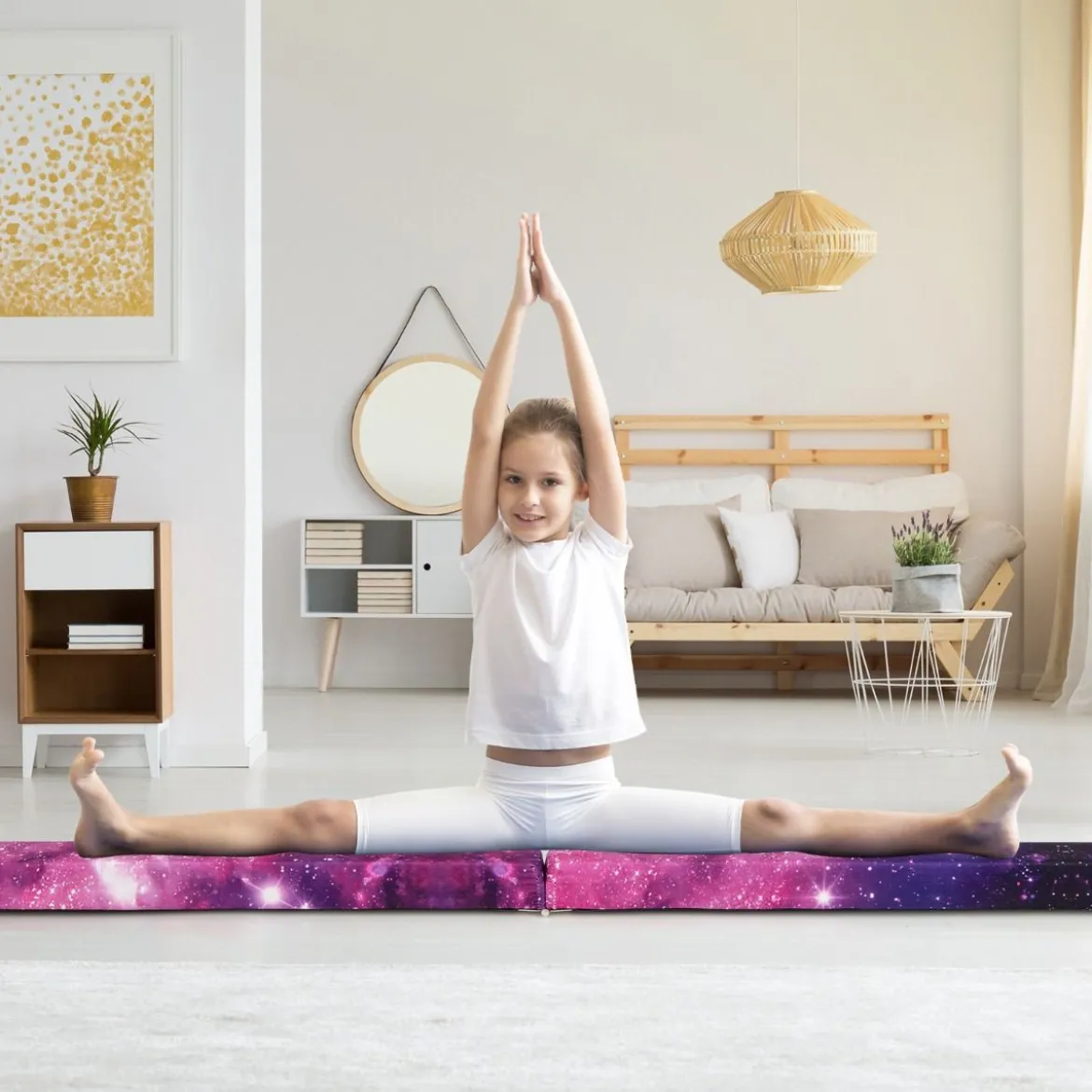 2,1M Schwebebalken Gymnastik Training Zusammenfaltbar Strapazierfähig Fitness