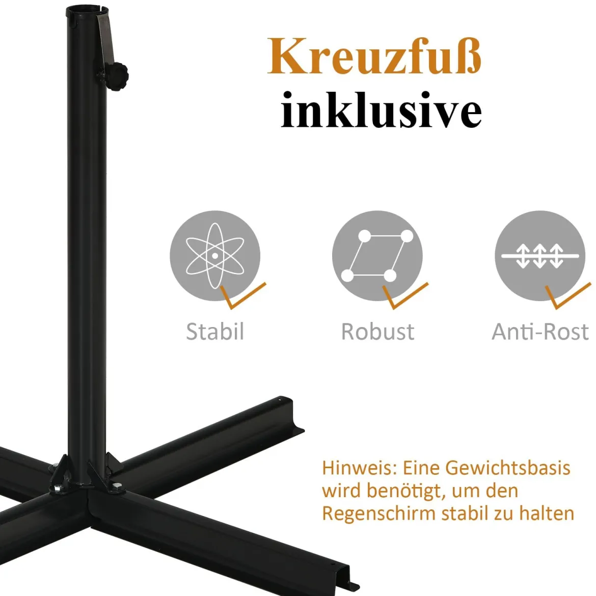 3m Terrassenschirm Sonnenschirm Ampelschirm Freischwingender Schirm Beige