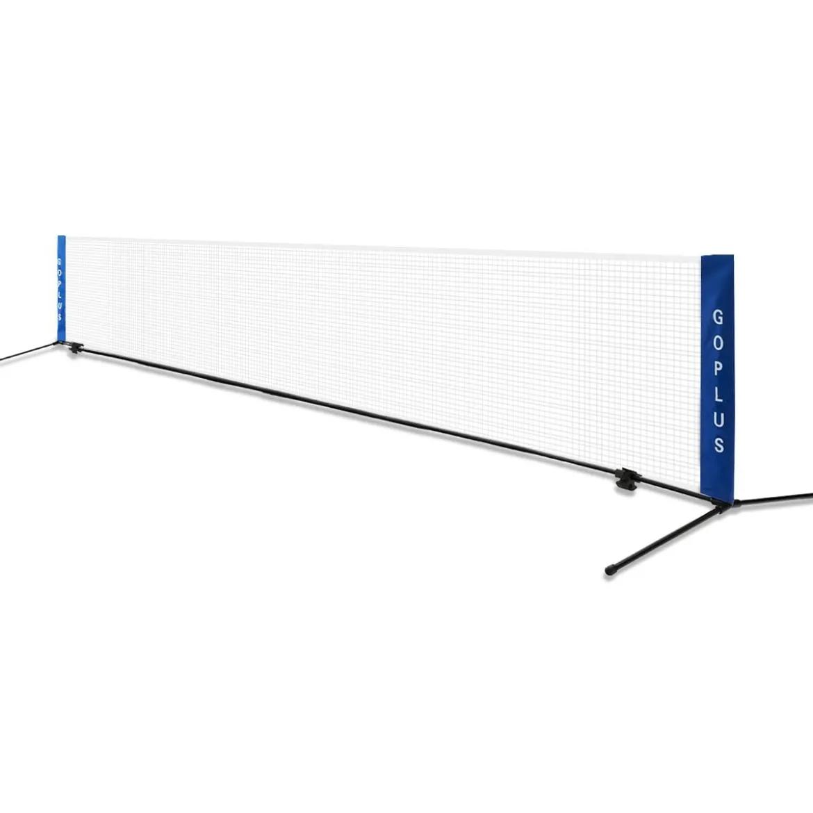 5,1 m tragbares Badminton-Set Badmintonnetz mit 2 einstellbaren Höhen 510 x 105 x 85-155 cm Blau + Weiß