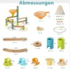 Murmelbahn aus Bambus Murmelspielzeug 111-teiliges Spielzeugset mit Murmeln für Kinder