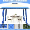 4 m x 4 m Großes Eventzelt Schattenspender mit 2-Stöckigem Dach Blau