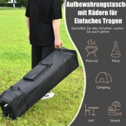 4 m x 4 m Großes Eventzelt Schattenspender mit 2-Stöckigem Dach Braun