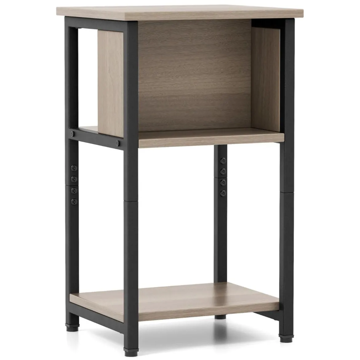 Nachttisch mit Ablage & Verstellbaren Fußpolstern Beistelltisch Sofatisch Nachtschrank 34 x 30 x 58,5 cm