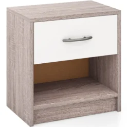 Nachttisch mit Schublade Kleiner Beistelltisch mit offenem Fach 38,5 x 28 x 40,5 cm