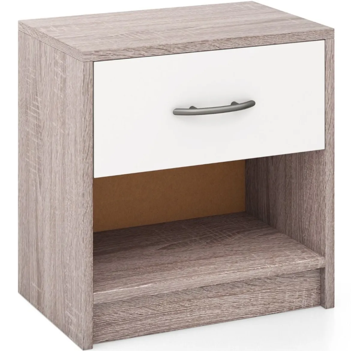 Nachttisch mit Schublade Kleiner Beistelltisch mit offenem Fach 38,5 x 28 x 40,5 cm