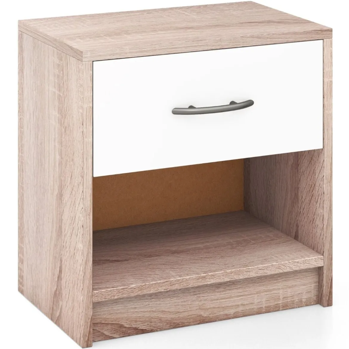 Nachttisch mit Schublade Kleiner Beistelltisch mit offenem Fach 38,5 x 28 x 40,5 cm