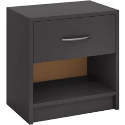 Nachttisch mit Schublade Kleiner Beistelltisch mit offenem Fach 38,5 x 28 x 40,5 cm