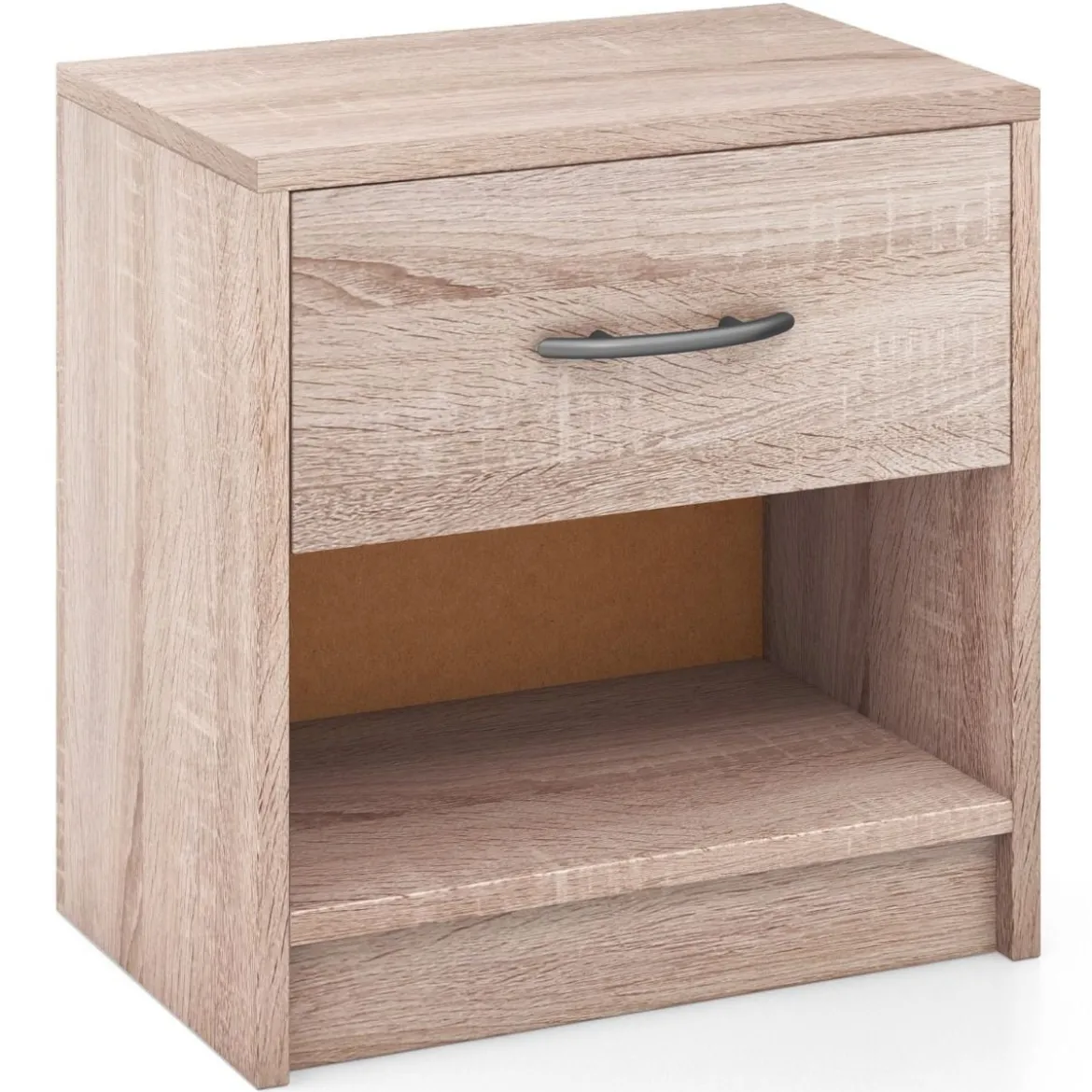 Nachttisch mit Schublade Kleiner Beistelltisch mit offenem Fach 38,5 x 28 x 40,5 cm
