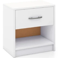 Nachttisch mit Schublade Kleiner Beistelltisch mit offenem Fach 38,5 x 28 x 40,5 cm