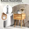 Nachttisch mit 2 Schubladen Kompakter Couchtisch aus Holz 40 x 40 x 59,5 cm Natur