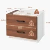 Nachttisch mit 2 Schubladen Nachtschrank aus Holz mit Stauraum Beistelltisch55 x 40 x 45 cm