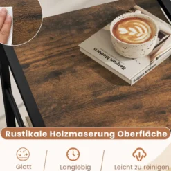 Nachttisch mit Stoffschublade & Offenem Ablagefach Beistelltisch Nachtschrank
