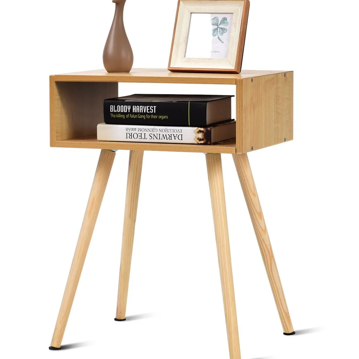 Nachttisch 40 x 30 x 54.5 cm Natur Design Ablagetisch Couchtisch