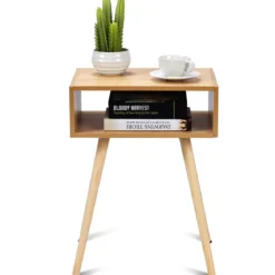 Nachttisch 40 x 30 x 54.5 cm Natur Design Ablagetisch Couchtisch