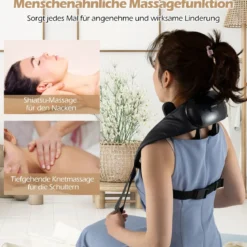 Nackenmassagegerät & Schulter Massagegerät 4D Kneten Shiatsu Massagemaschine mit 2 Wärmestufen