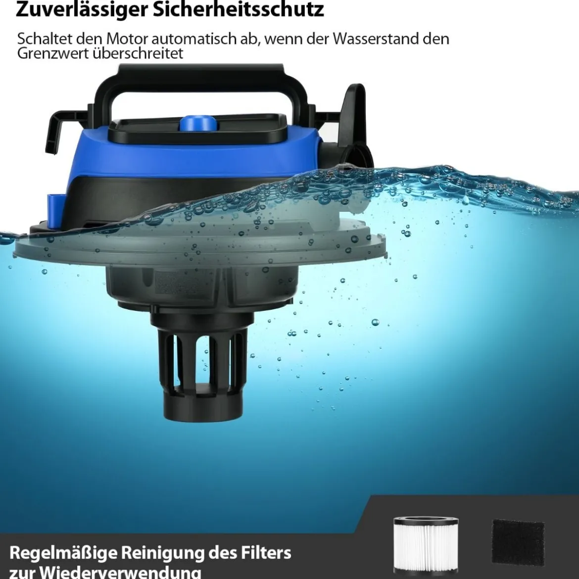 Nass-/Trockensauger mit Gebläsefunktion Mehrzwecksauger Industriestaubsauger Staubsauger mit Rollen