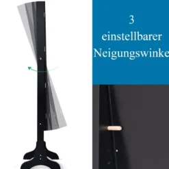 Neigungsverstellbarer Schmuckschrank mit Ganzkörperspiegel & 64 Ohrringschlitzen Schmuckregal