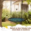 Nestschaukel Ø100cm Rundschaukel Hängeschaukel mit verstellbarem Seil Baumschaukel Blau