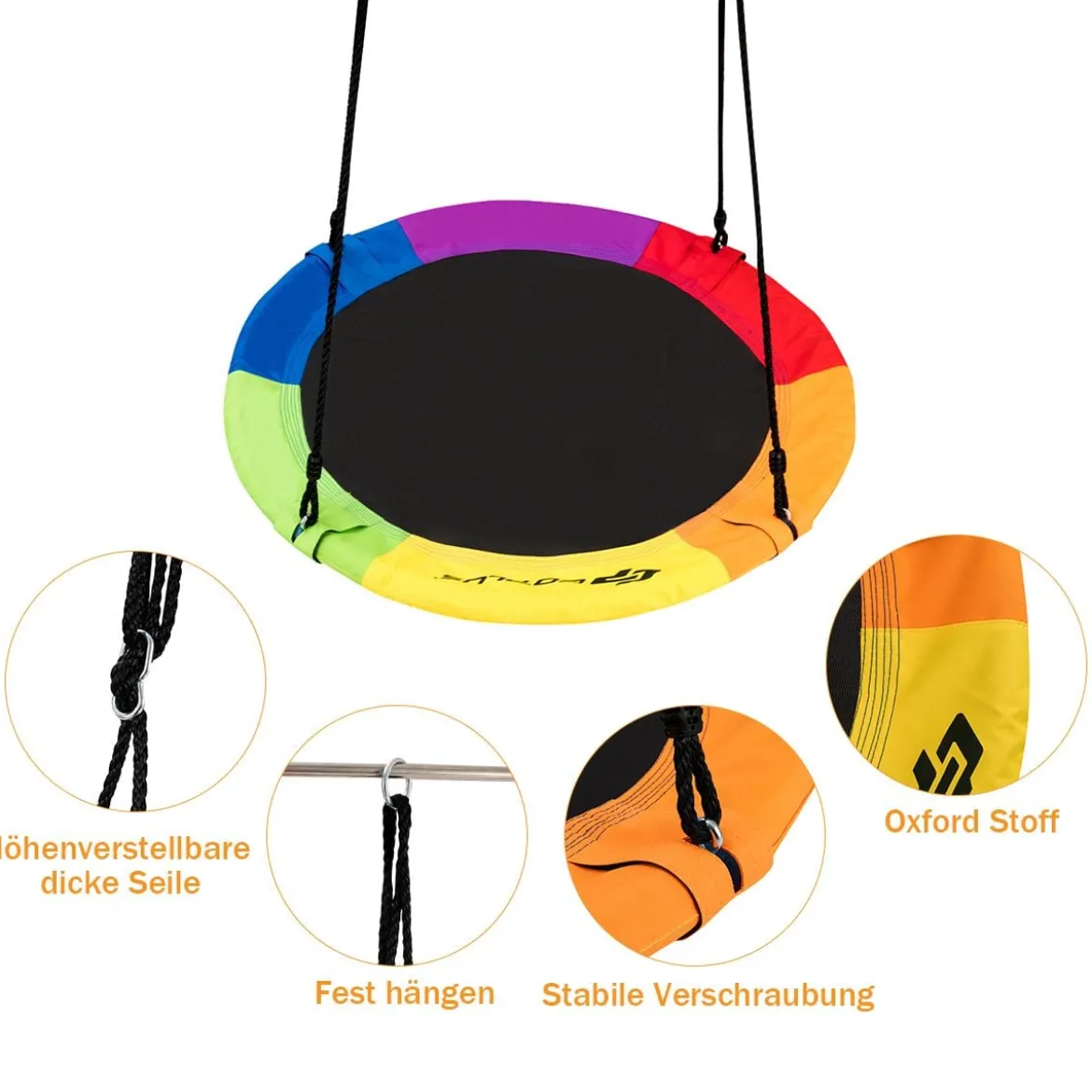 Nestschaukel Gartenschaukel Outdoor Kinderschaukel bis 150 kg Bunt