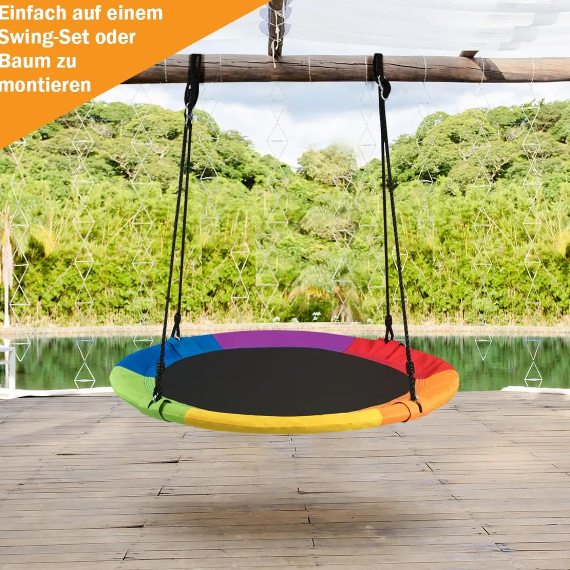 Nestschaukel Gartenschaukel Outdoor Kinderschaukel bis 150 kg Bunt