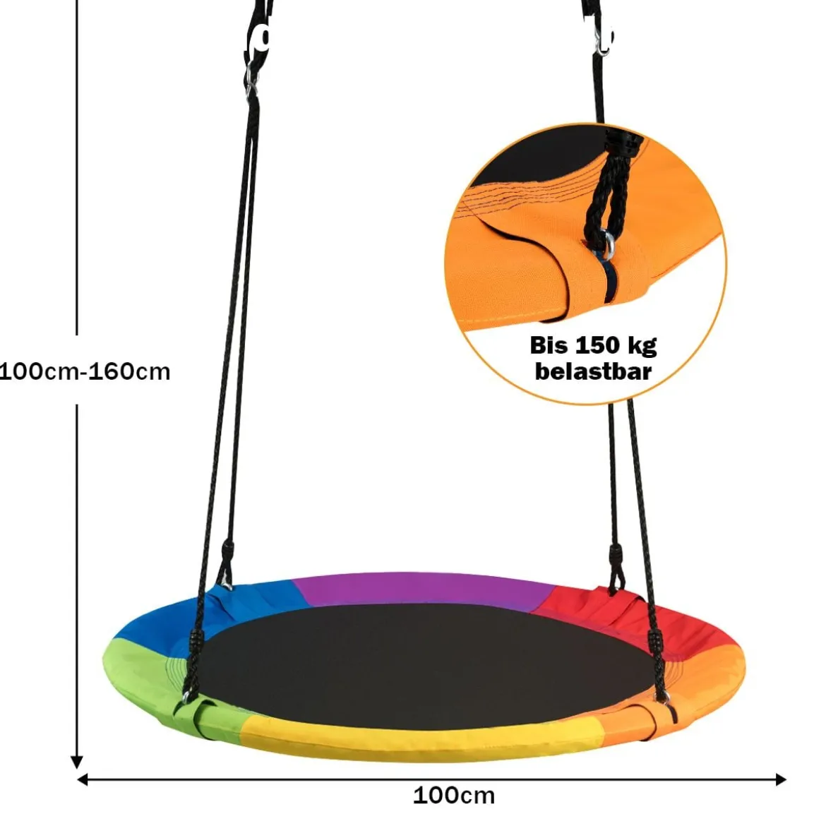 Nestschaukel Gartenschaukel Outdoor Kinderschaukel bis 150 kg Bunt
