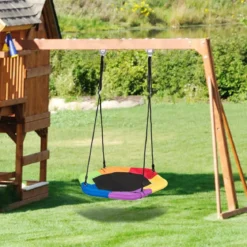 Nestschaukel Kinder Baumschaukel Hängeschaukel Tellerschaukel 94x84cm 150kg Tragkraft